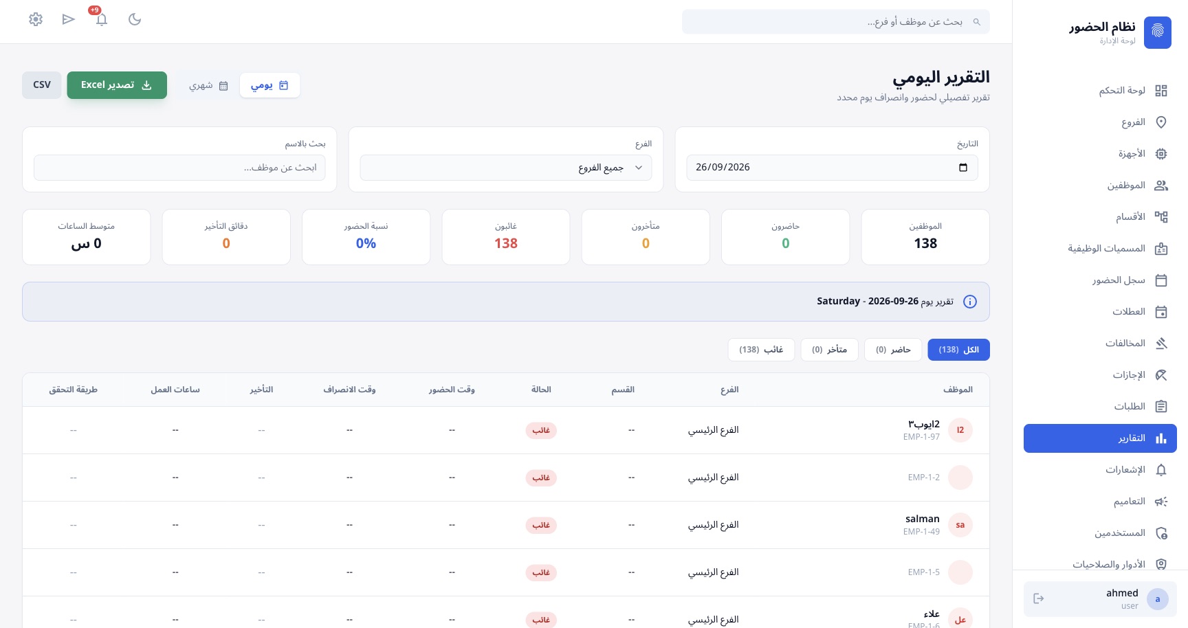 التقارير