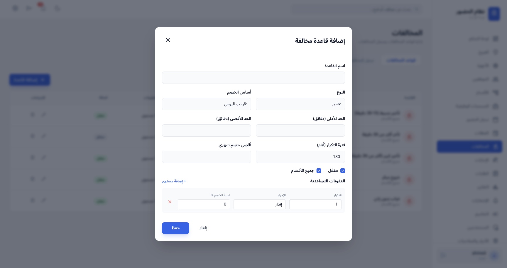 قواعد المخالفات